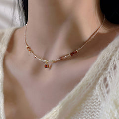 Accesorios para collar de cuentas de piedra natural y perla Accesorios para collar de clavícula 