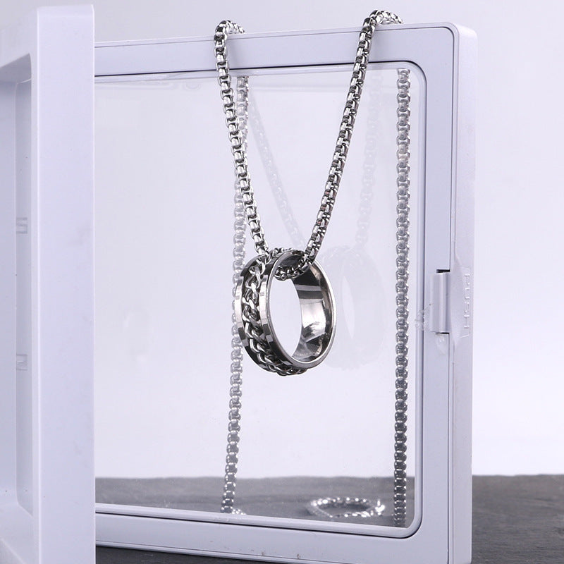 Titanium steel necklace men's hip hop street alloy pendant