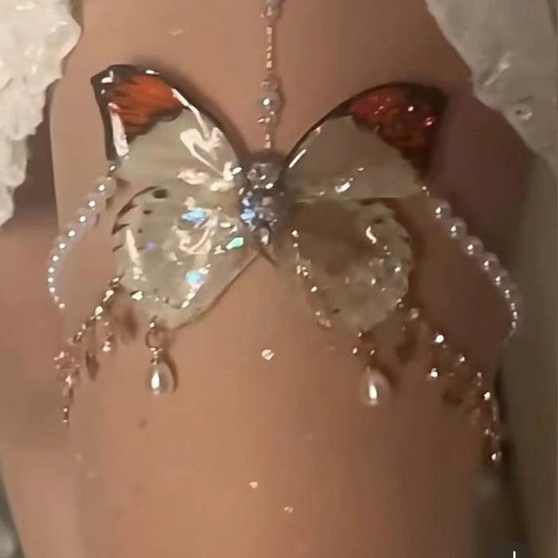 Butterfly tassel, a two-style wearing necklace waist chain or body chain (Minimum purchase of 3 pieces)