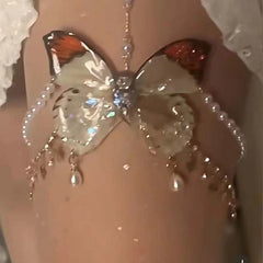 Butterfly tassel, a two-style wearing necklace waist chain or body chain (Minimum purchase of 3 pieces)