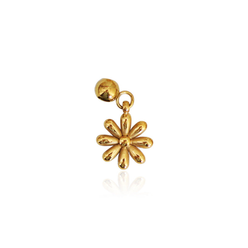 1 Piece 0.8*0.9CM 1.1*0.9cm 1*0.9CM Titanium Steel Heart Shape Flower Bow Knot Pendant Chain