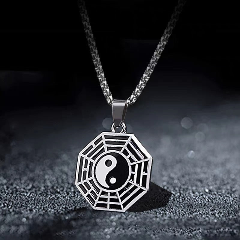 Collar de acero de titanio con colgante de hip hop para hombre 