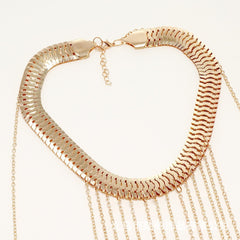 Multi-layer fringed beach body chain gold-plated snake pattern chain