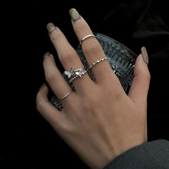 Juego de anillos para el dedo índice femenino, accesorios para anillos 