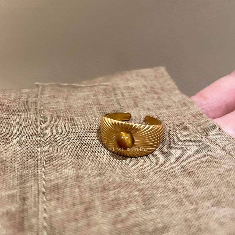 Anillo de ojo de tigre para el dedo índice 