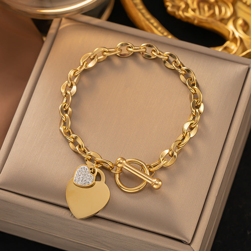 Pulsera de acero de titanio para mujer, pulsera sencilla, joyería 