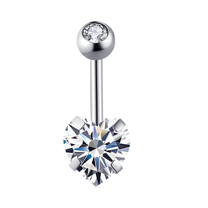 Piercing de acero inoxidable para el cuerpo, con circonitas, para el ombligo