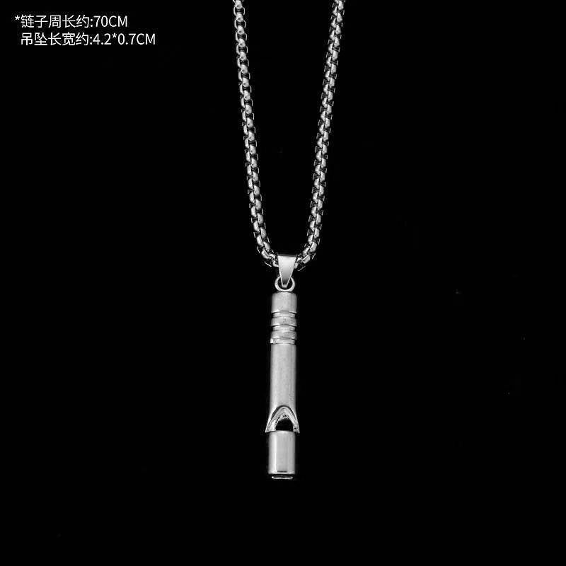 Collar de acero de titanio con colgante de hip hop para hombre 