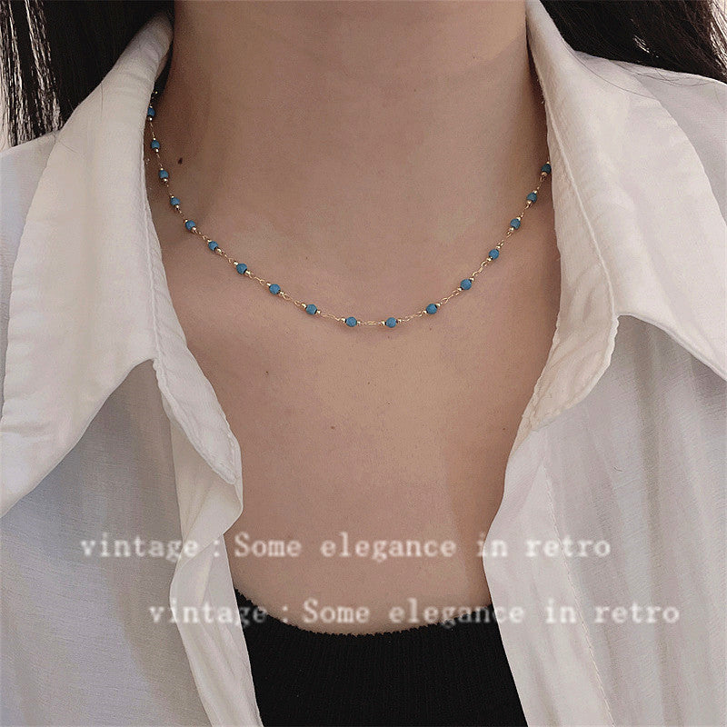 Collar de perlas de agua dulce color turquesa natural azul 