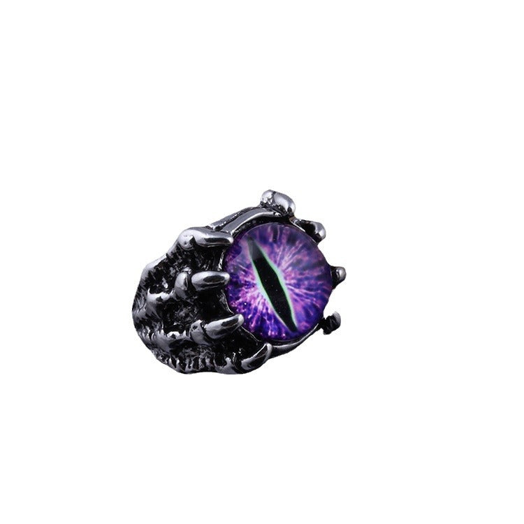 Anillo de ojo de garra de águila con garra de dragón Anillo abierto de ojo de diablo 