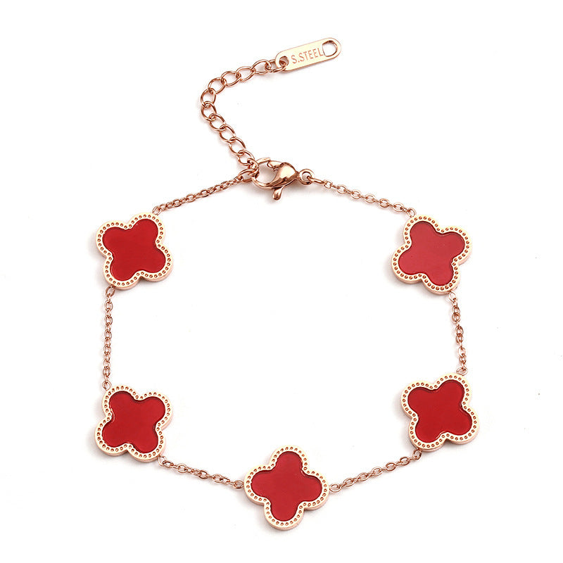 Pulsera de acero de titanio para mujer, pulsera sencilla, joyería 