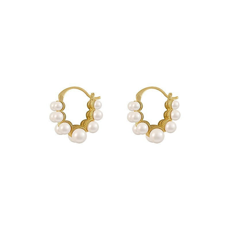 1 Pair Sweet IG Style Geometric Heart Shape Butterfly Inlay Alloy Rhinestones Pearl Drop Earrings Ear Studs