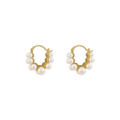 1 Pair Sweet IG Style Geometric Heart Shape Butterfly Inlay Alloy Rhinestones Pearl Drop Earrings Ear Studs