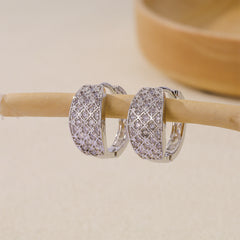 1 Pair Basic Simple Style Geometric Inlay Copper Zircon Earrings