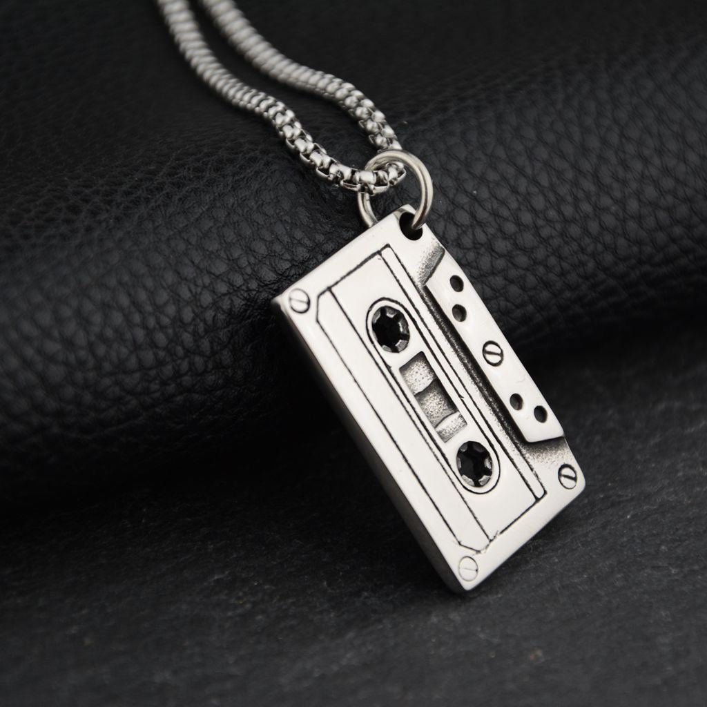 Collar de acero de titanio con colgante de hip hop para hombre 