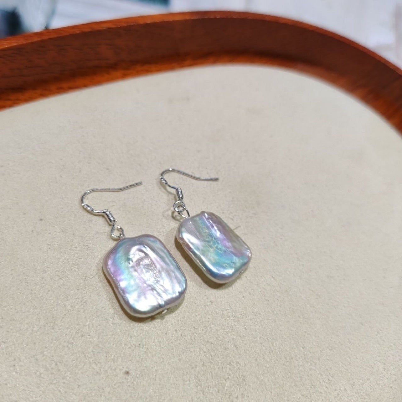 Pendientes de perlas barrocas, pendientes de forma especial, pendientes de plata S925 