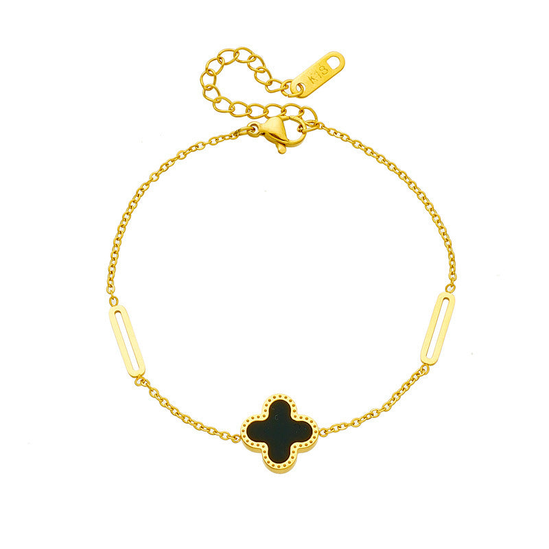 Pulsera de acero de titanio para mujer, pulsera sencilla, joyería 