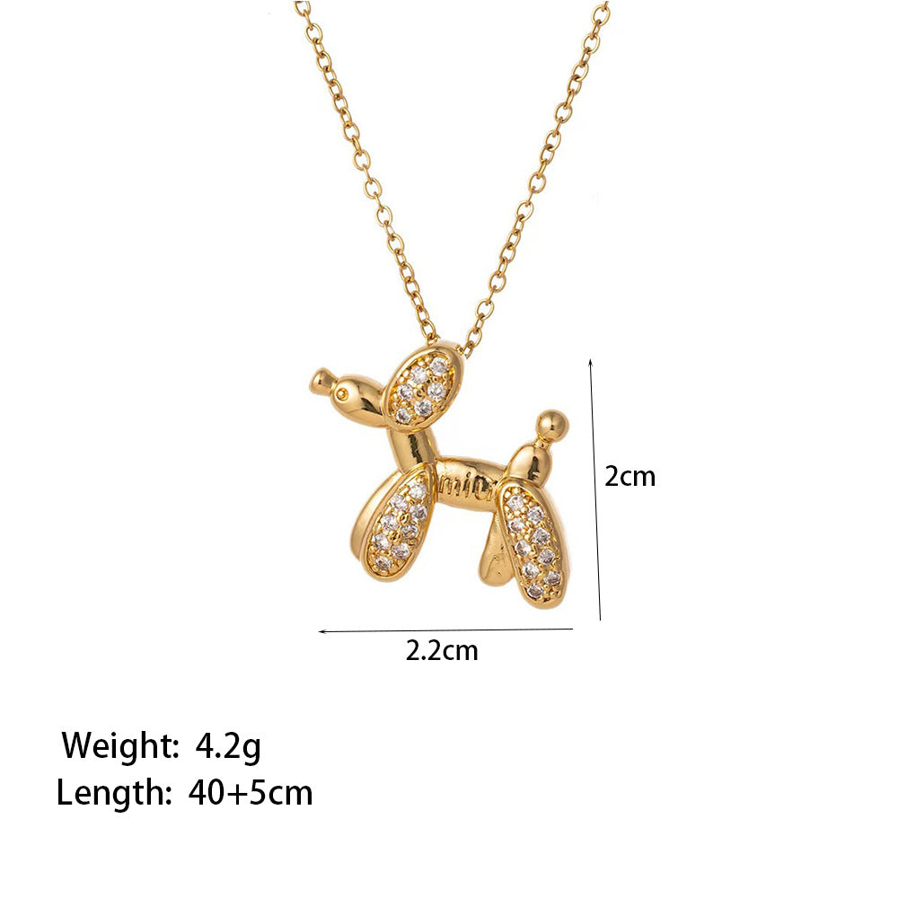 Wholesale Jewelry Sweet Simple Style Star Heart Shape Bow Knot Titanium Steel Zircon Plating Inlay Pendant Necklace