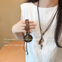 Collar de plumas vintage para mujer, cadena de clavícula con cuentas apiladas, accesorios bohemios 