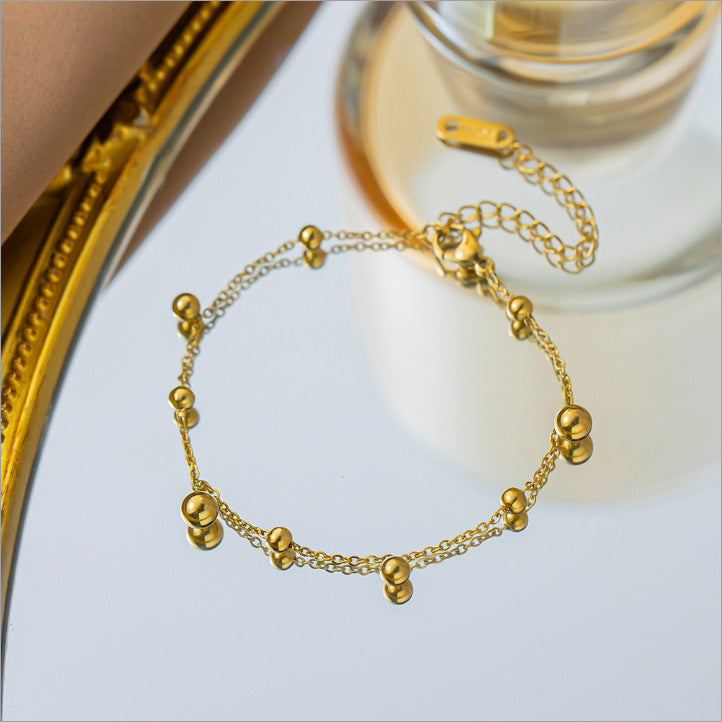 Pulsera de acero de titanio para mujer, pulsera sencilla, joyería 