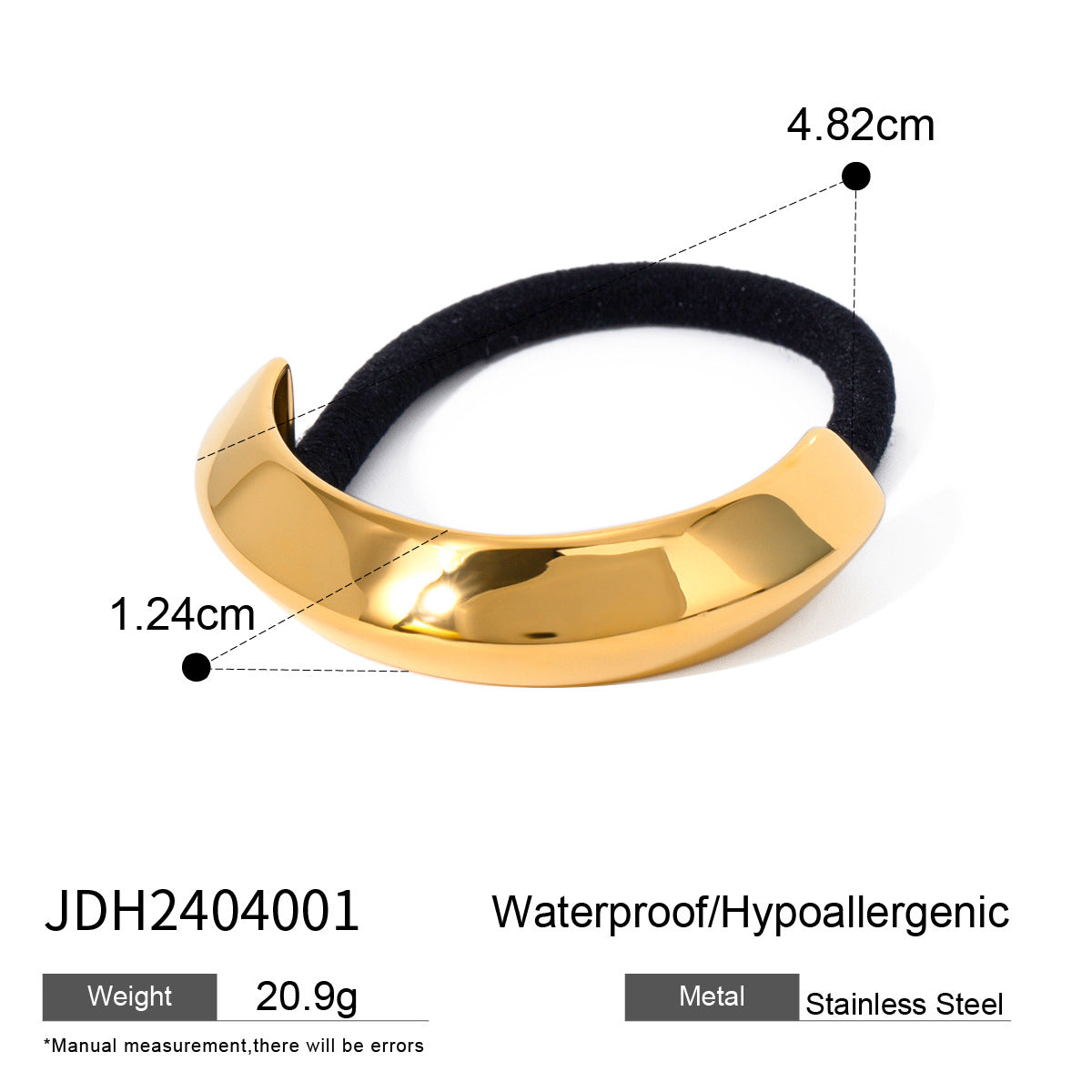 Women's Casual Style Solid Color 304 Stainless Steel Hair Tie