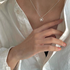 Irregular freshwater pearl pendant  925 sterling silver necklace