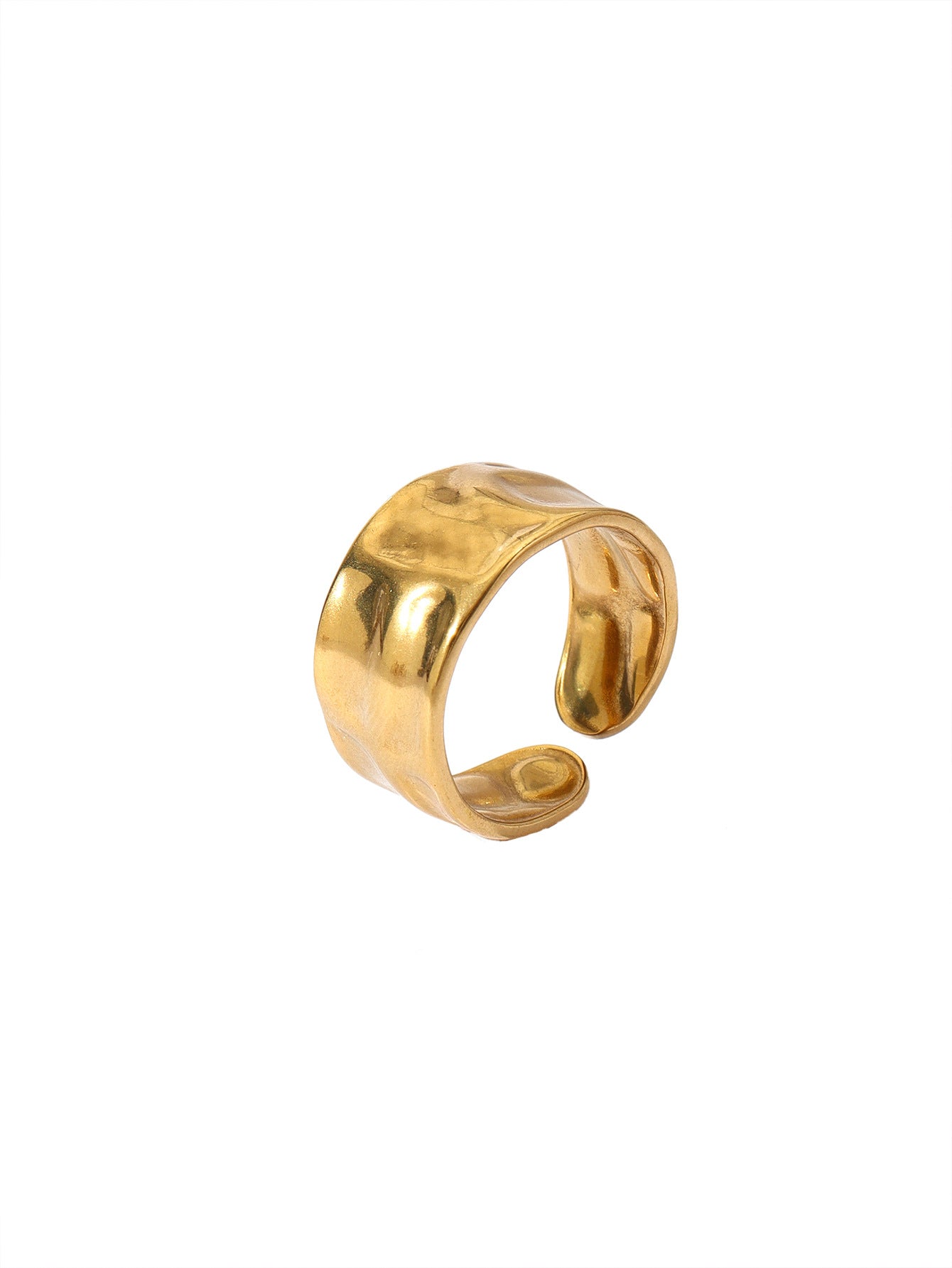 Anillos abiertos chapados en acero inoxidable 304 con diseño floral retro al por mayor 