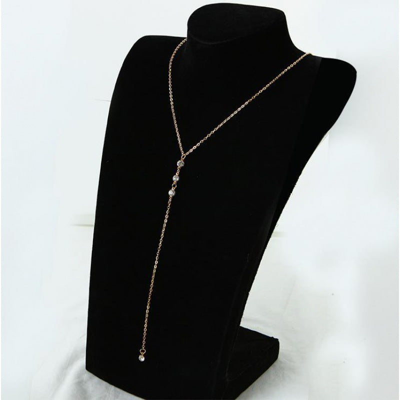 Alloy body chain Back chain, simulated diamond-encrusted leaking back (Minimum purchase of 2 pcs)