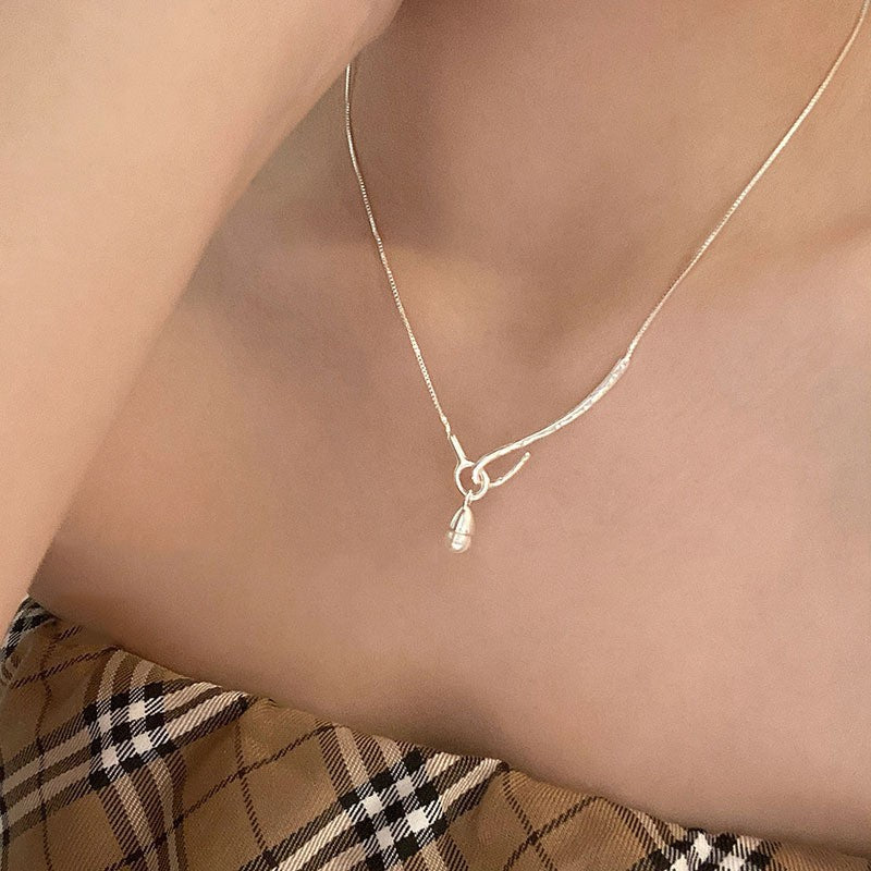 Collar versátil de perlas para mujer, cadena de clavícula que no se decolora, joyería 