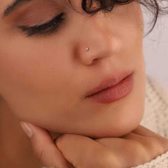 Piercing para la nariz de acero inoxidable, piercing para el labio de color con circonitas. 