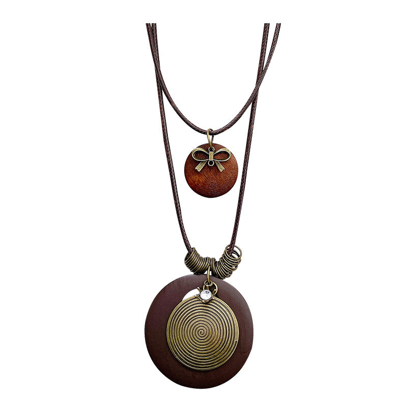 Collar de plumas vintage para mujer, cadena de clavícula con cuentas apiladas, accesorios bohemios 